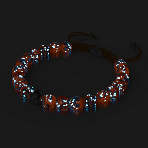 Braise incandescente | Argent | Bracelet en macramé en verre Firefly